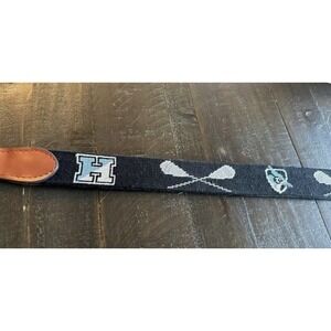 Smathers & Branson Johns Hopkins Lacrosse Needlepoint Belt Size 36 NWT